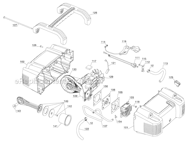Page B Diagram and Parts List for C2002 Type 4 Porter Cable Compressor
